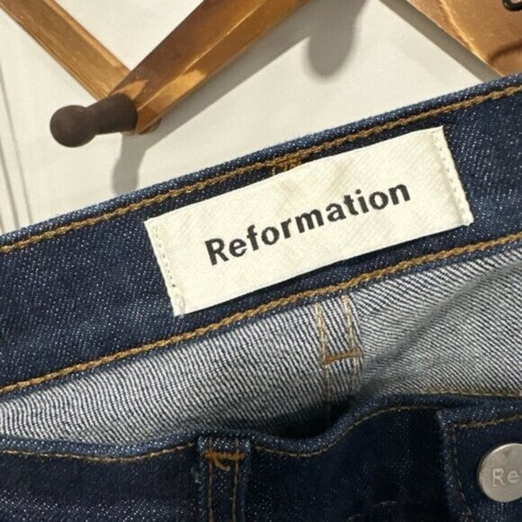 LIKE NEW- Reformation High & Slim Hayes Blue Jeans - Picture 10 of 13